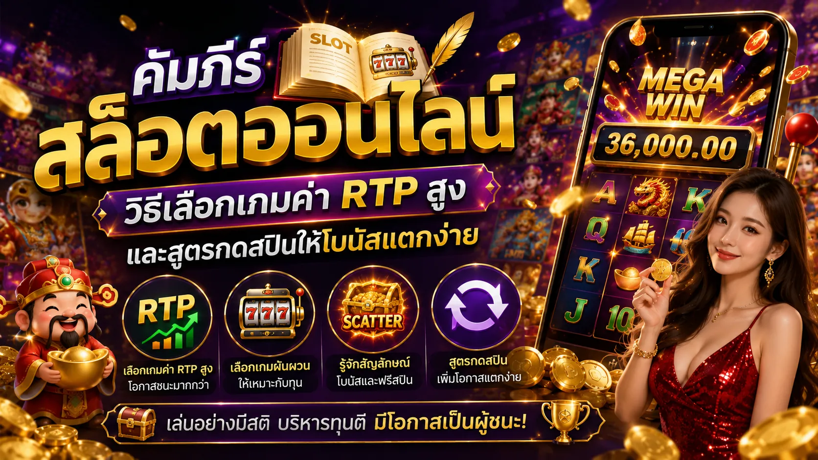 คัมภีร์สล็อตออนไลน์: วิธีเลือกเกมค่า RTP สูง และสูตรกดสปินให้โบนัสแตกง่าย